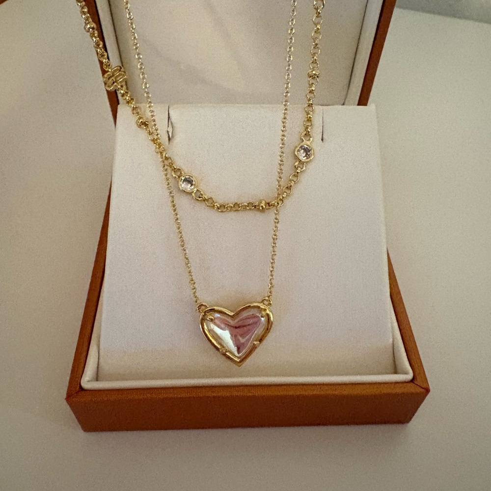 Alicia Bonnie Gold Double Strand Heart necklace new in box